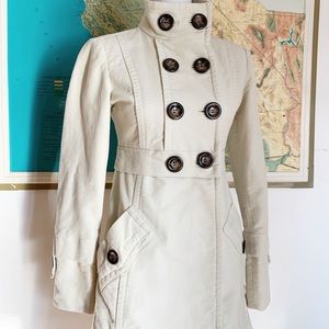 Cool Cream Faux Suede Spring Coat